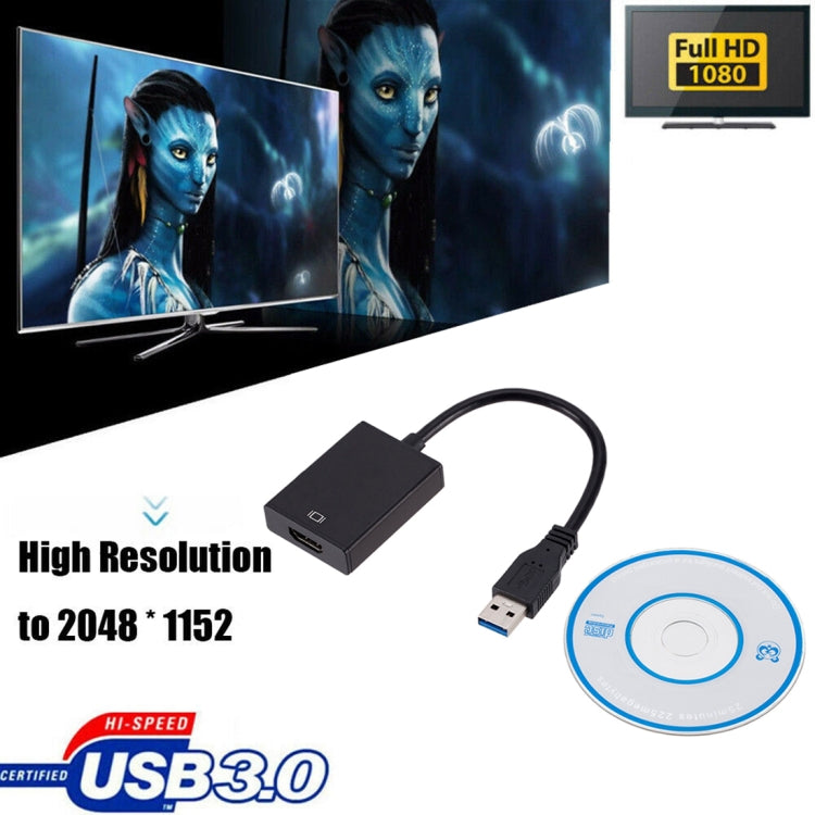 Cable convertidor de Tarjeta Gráfica externa USB3.0 a HDMI (Negro)