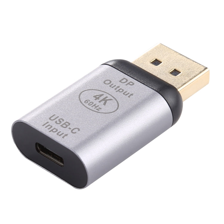 Aluminum Alloy Type C / USB-C Female to Large DP Male Adapter (Silver)