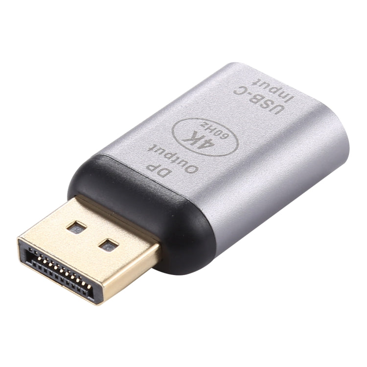 Aluminum Alloy Type C / USB-C Female to Large DP Male Adapter (Silver)