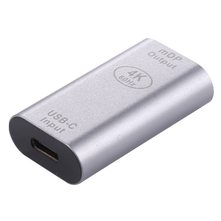 Adaptador de aleación de Aluminio tipo C / USB-C Hembra a Mini DP Hembra (Plateado)
