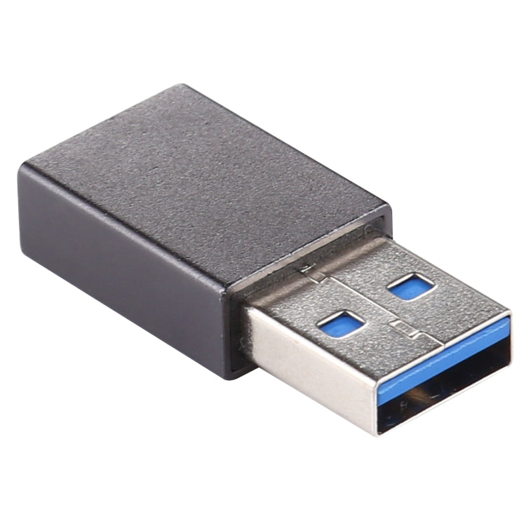 Adaptateur USB 3.0 mâle vers type C / USB-C femelle en alliage d'aluminium (noir)