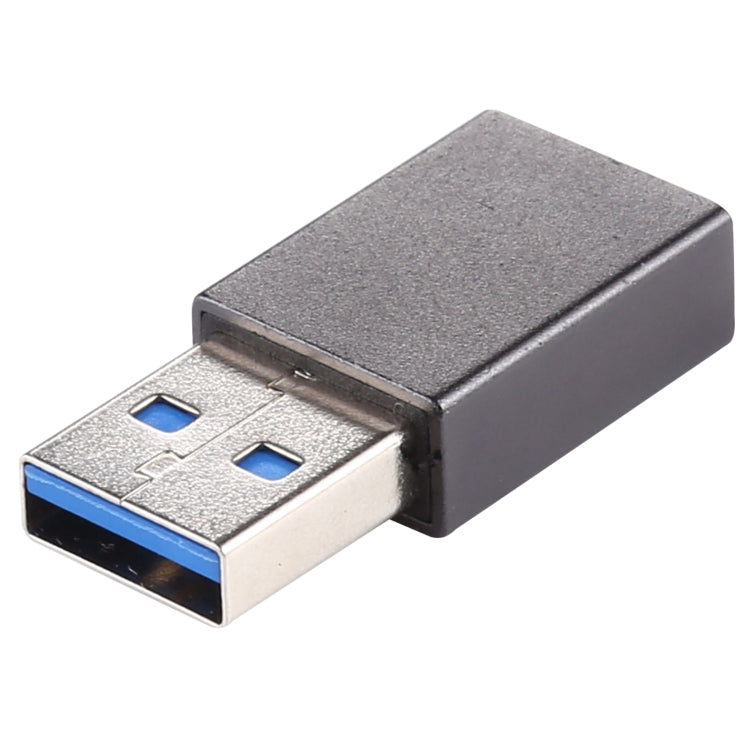 Adaptateur USB 3.0 mâle vers type C / USB-C femelle en alliage d'aluminium (noir)