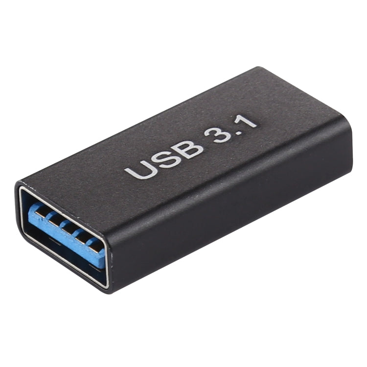 Adaptador de aleación de Aluminio Type-C / USB-C Hembra a USB 3.0 Hembra (Negro)