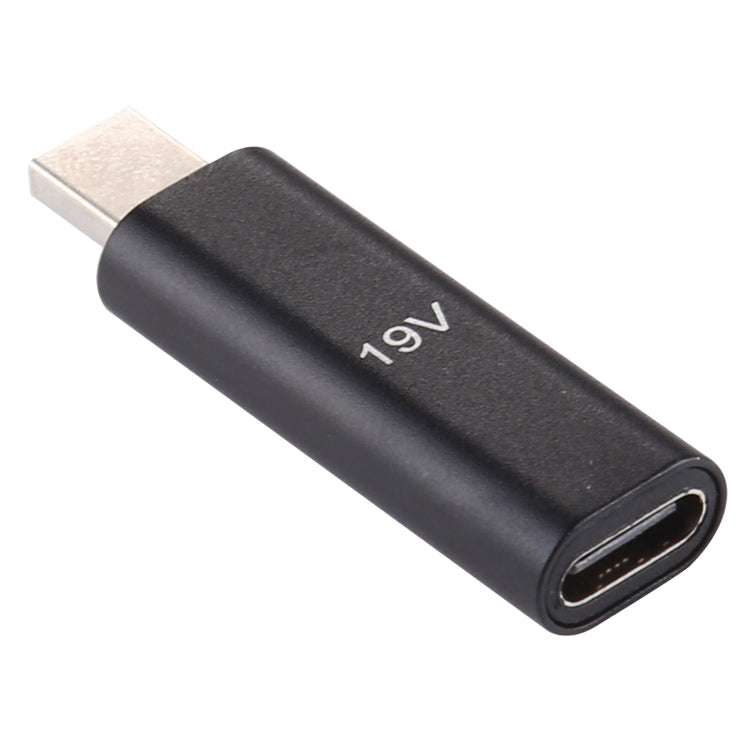 Aluminum Alloy 19V Type-C / USB-C Female to PD Adapter for Asus (Black)