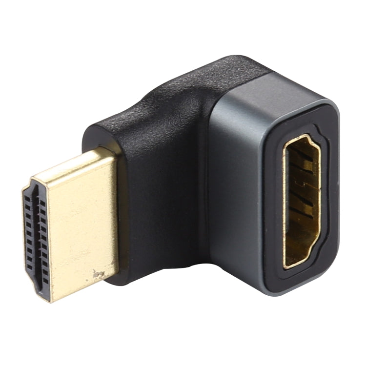 HDMI Hembra a HDMI Hembra Adaptador de aleación de Aluminio con Cabeza de codo de 90 grados (Negro)