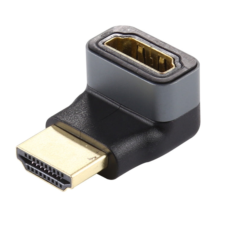 HDMI Female to HDMI Female Adapter Aluminum Alloy with 90 Degree Elbow Head (Black)