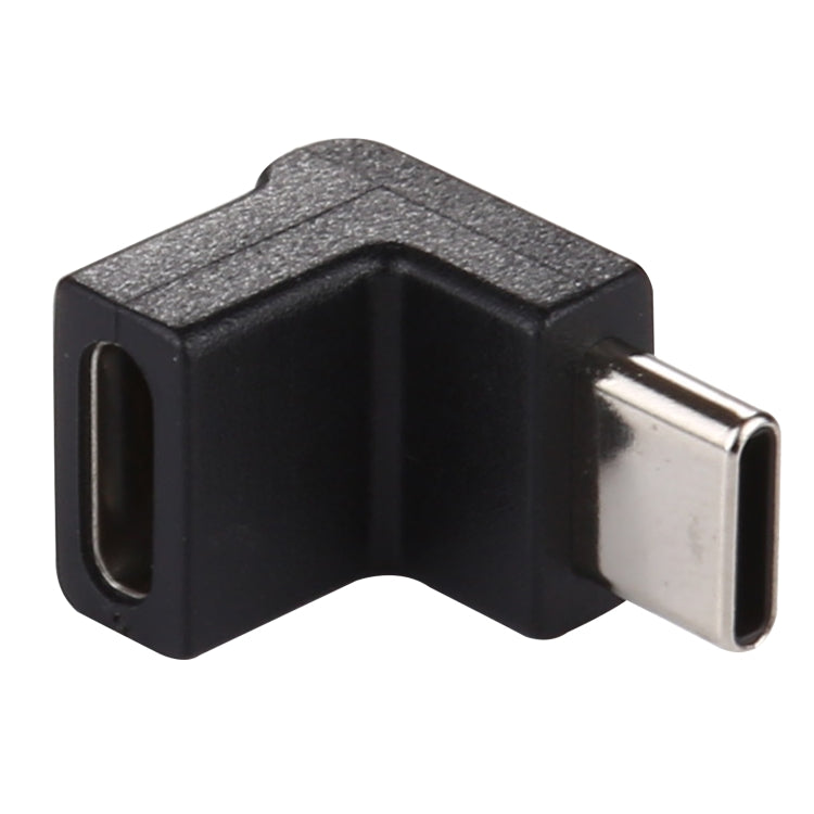 Tipo-C / USB-C Macho a tipo-C / USB-C Hembra Adaptador de aleación de Aluminio con Cabeza de codo de 90 grados