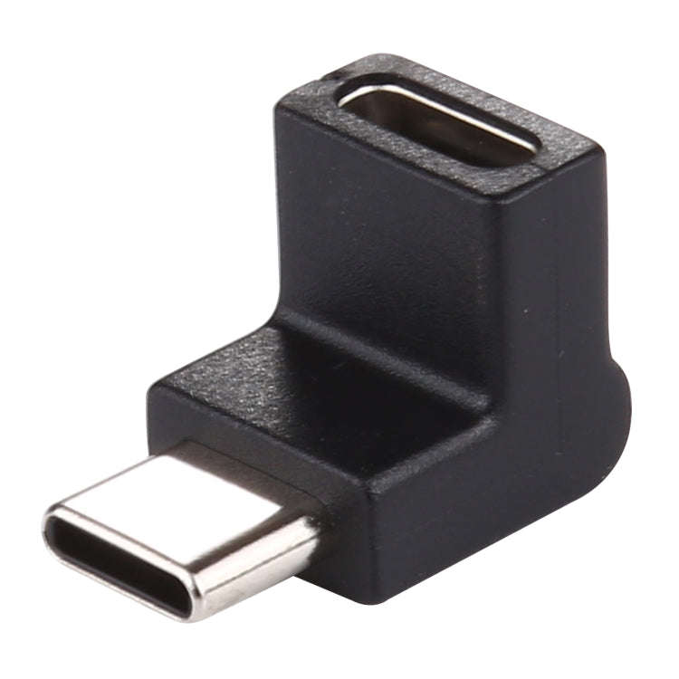 Tipo-C / USB-C Macho a tipo-C / USB-C Hembra Adaptador de aleación de Aluminio con Cabeza de codo de 90 grados