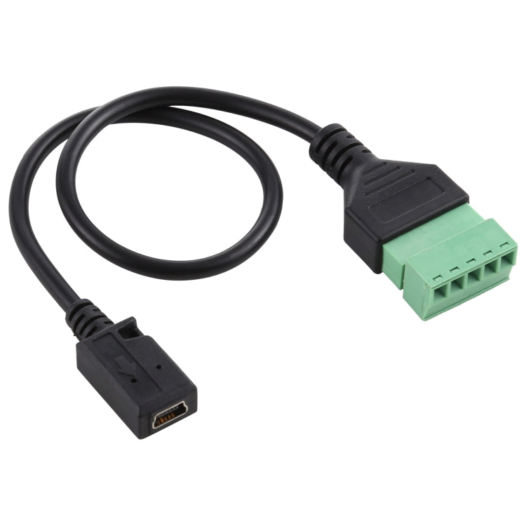 Mini 5 broches femelle à 5 broches enfichables Connecteur USB sans soudure Adaptateur de connexion sans soudure Longueur du câble : 30 cm