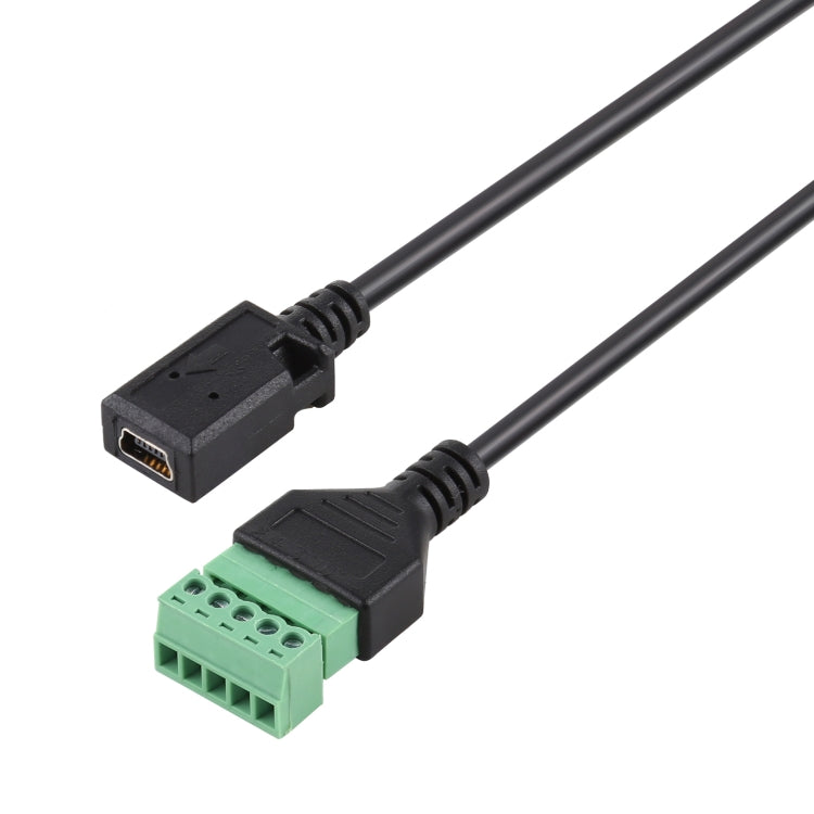 Mini 5-Pin Female to 5-Pin Pluggable Terminals USB Solderless Connector Solderless Connection Adapter Cable Length: 30cm