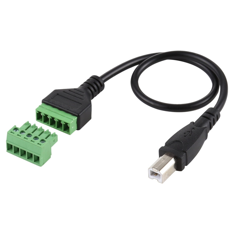 USB Type B Male Plug to 5 Pin Pluggable Terminals Solderless USB Connector Solderless Connection Adapter Cable Length: 30cm