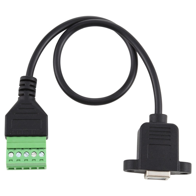 Enchufe Hembra USB tipo B a terminales conectables de 5 pines Conector USB sin soldadura Cable adaptador de conexión sin soldadura Longitud: 30 cm