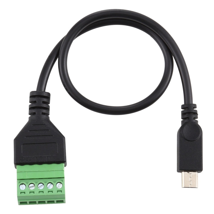 Micro USB Male to 5 Pin Pluggable Terminals Solderless USB Connector Solderless Connection Adapter Cable Length: 30cm