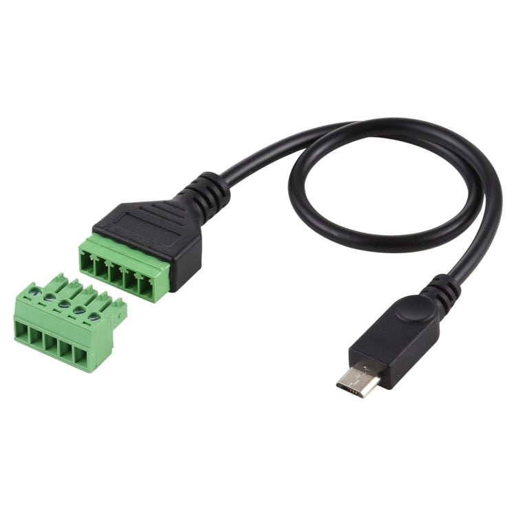 Micro USB mâle vers bornes enfichables à 5 broches Connecteur USB sans soudure Adaptateur de connexion sans soudure Longueur du câble : 30 cm