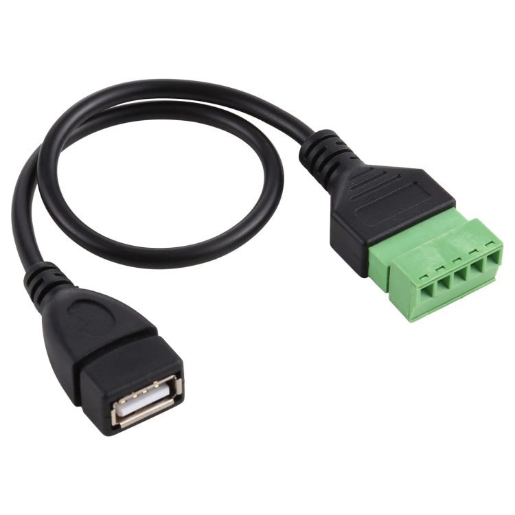 Enchufe Hembra USB a terminales conectables de 5 pines Conector USB sin soldadura Cable adaptador de conexión sin soldadura Longitud: 30 cm