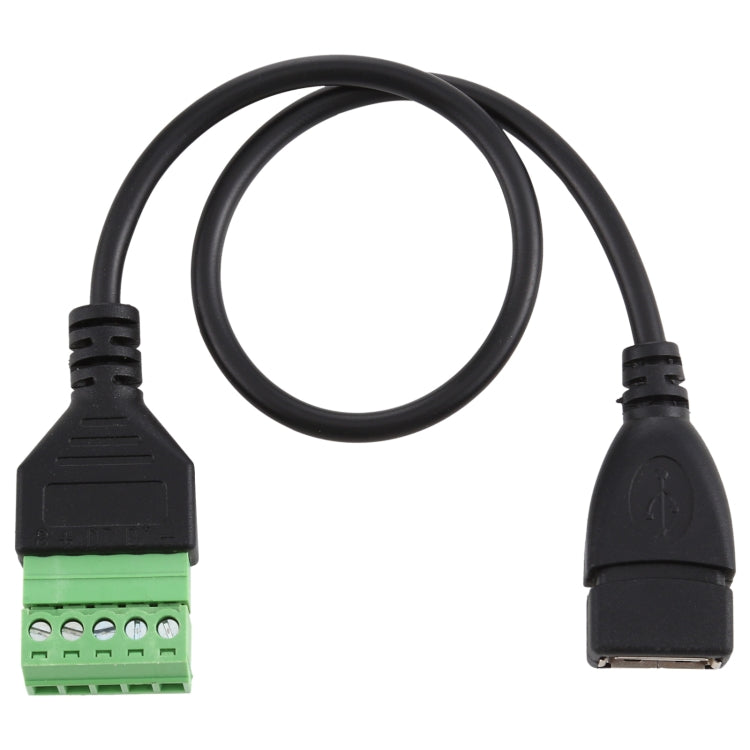 Enchufe Hembra USB a terminales conectables de 5 pines Conector USB sin soldadura Cable adaptador de conexión sin soldadura Longitud: 30 cm