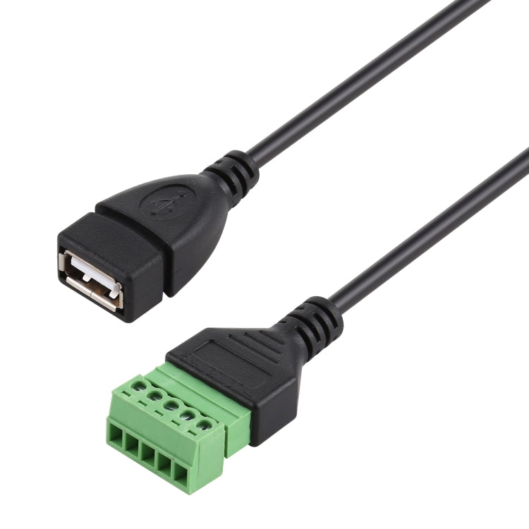USB Female Plug to 5 Pin Pluggable Terminals Solderless USB Connector Solderless Connection Adapter Cable Length: 30cm
