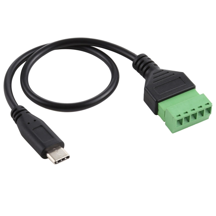 Bornes enfichables USB-C / Type-C mâle vers 5 broches Connecteur USB sans soudure Adaptateur de connexion sans soudure Longueur du câble : 30 cm