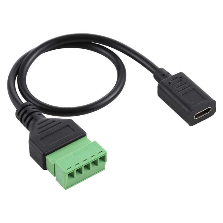 Terminales enchufables USB-C / Type-C de 5 pines Conector USB sin soldadura Cable adaptador de conexión sin soldadura Longitud: 30 cm