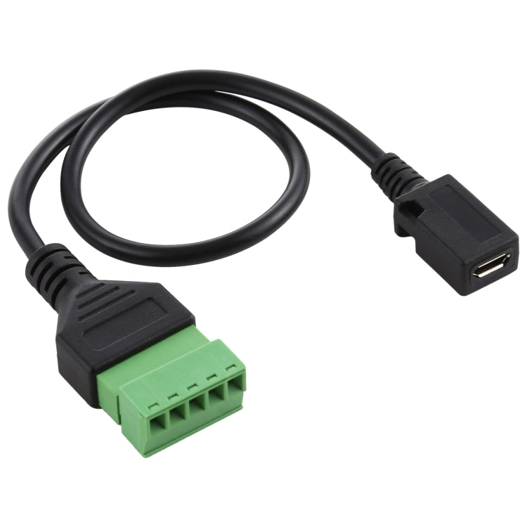 Micro USB Female to 5 Pin Pluggable Terminals Solderless USB Connector Solderless Connection Adapter Cable Length: 30cm