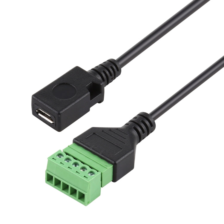 Micro USB Hembra a terminales conectables de 5 pines Conector USB sin soldadura Cable adaptador de conexión sin soldadura Longitud: 30 cm