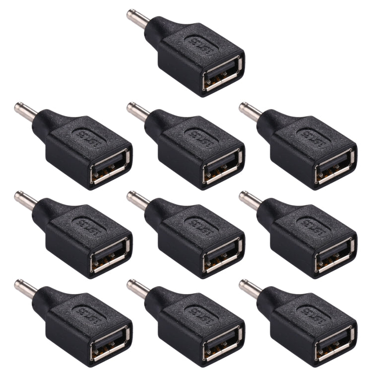 10 Pieces 3.5x1.35mm USB Male to Female Adapter Connector