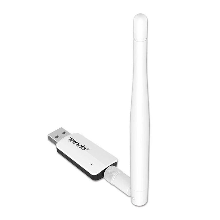 Tenda U1 Adaptateur WiFi USB sans fil portable 300 Mbps Récepteur externe Carte réseau avec antenne (Blanc)
