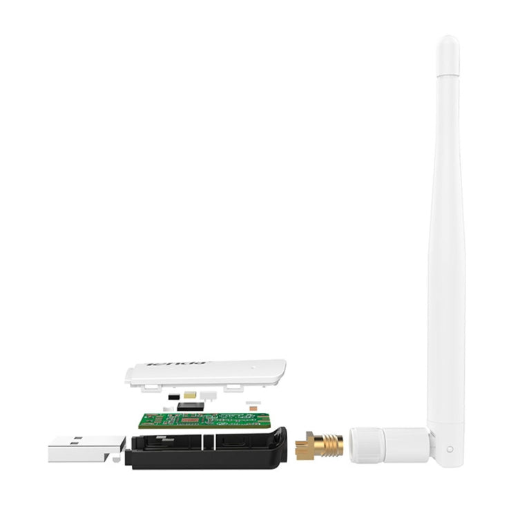 Tenda U1 Adaptateur WiFi USB sans fil portable 300 Mbps Récepteur externe Carte réseau avec antenne (Blanc)