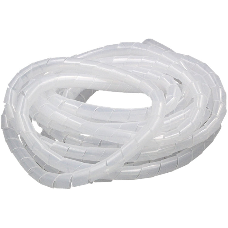 18m PE Spiral Tubing Wire Winding Organizer Tidy Tube Nominal Diameter: 4mm (White)