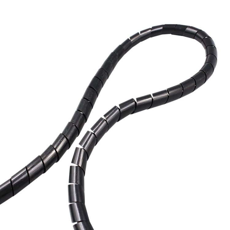 15m PE Spiral Tubing Wire Winding Organizer Tidy Tube Nominal Diameter: 6mm (Black)
