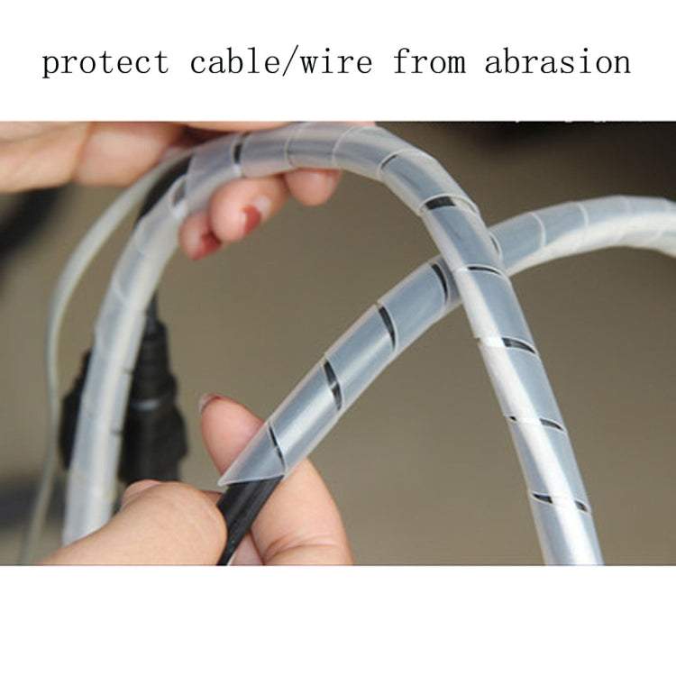 15m PE Spiral Tubing Wire Winding Organizer Tidy Tube Nominal Diameter: 6mm (White)