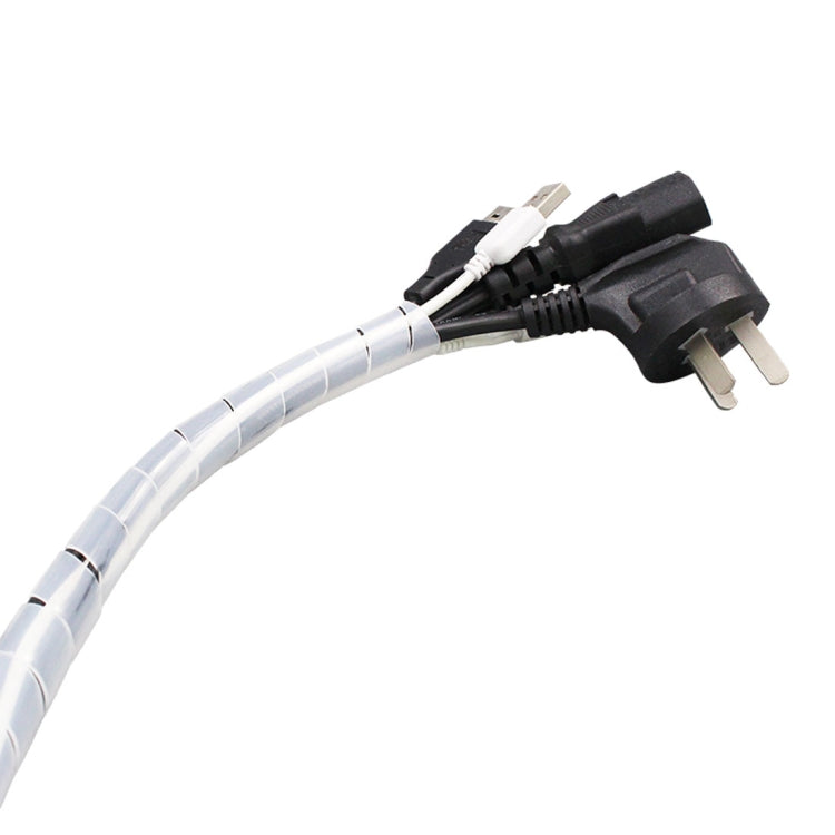 4m PE Spiral Tubing Cable Winding Organizer Tidy Tube Diamètre nominal: 16mm (Blanc)
