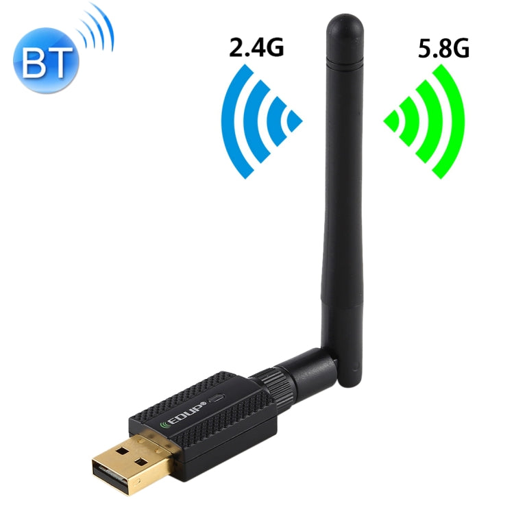 EDUP EP-AC1661 2 in 1 Bluetooth 4.2 + Dual Band 11AC 600Mbps High Speed ​​Wireless USB Adapter WiFi Receiver