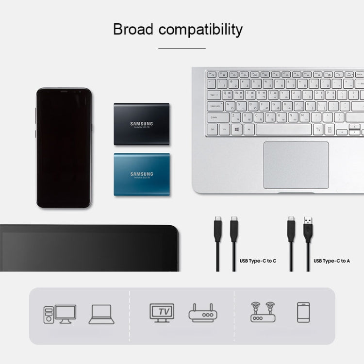 Capacité du disque SSD externe Samsung T5 : 1 To (noir)
