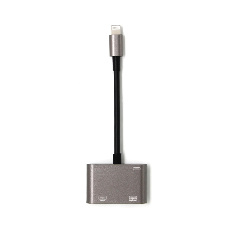 NK-109KEY 3 in 1 8 Pin Male to USB + Keyboard USB Female OTG Adapter