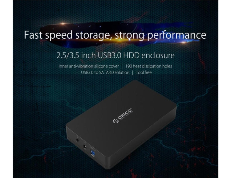 ORICO 3569S3 USB 3.0 Type-B to SATA 3.0 External Hard Drive Enclosure Storage Box For 2.5 inch/3.5 inch SATA HDD/SSD Support UASP Protocol