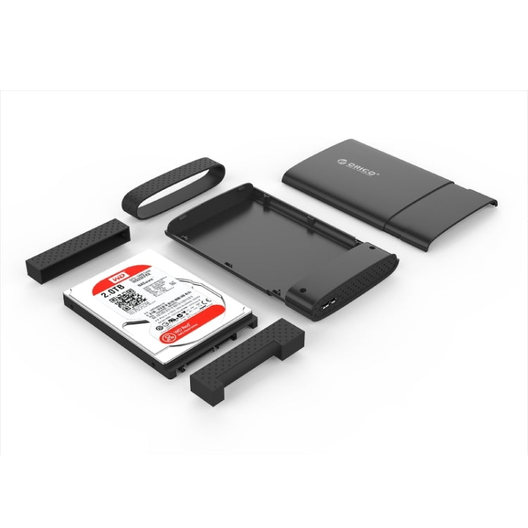 ORICO 2538U3 Storage Case for 2.5 Inch USB 3.0 Micro B to SATA Hard Drive Enclosure Tool-Free (Orange)