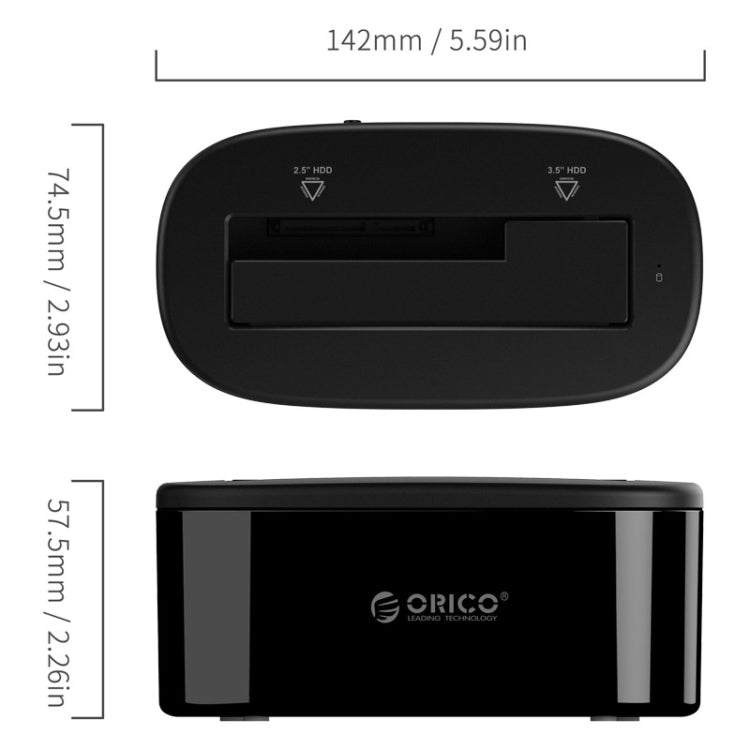 ORICO 6218US3 USB 3.0 Type-B vers SATA Station d'accueil pour disque dur de stockage externe pour 2,5 pouces / 3,5 pouces SATA HDD / SSD