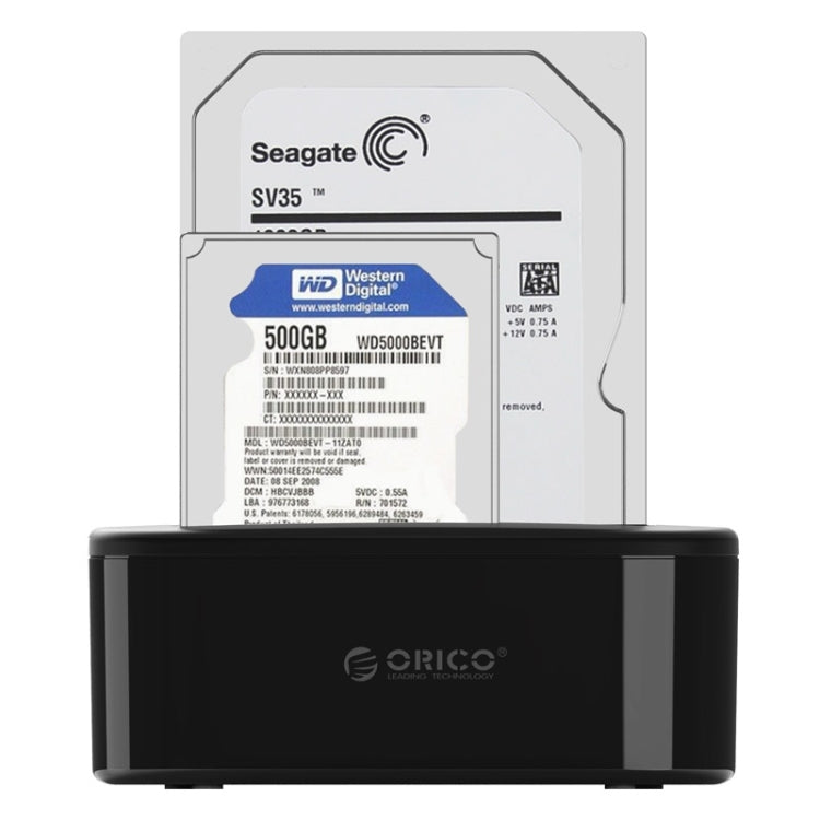 ORICO 6218US3 USB 3.0 Type-B vers SATA Station d'accueil pour disque dur de stockage externe pour 2,5 pouces / 3,5 pouces SATA HDD / SSD