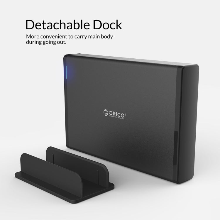 ORICO 7688C3 3.5 inch 8TB USB-C / Type-C Mobile Hard Drive Enclosure with Detachable Base Cable length: 1m
