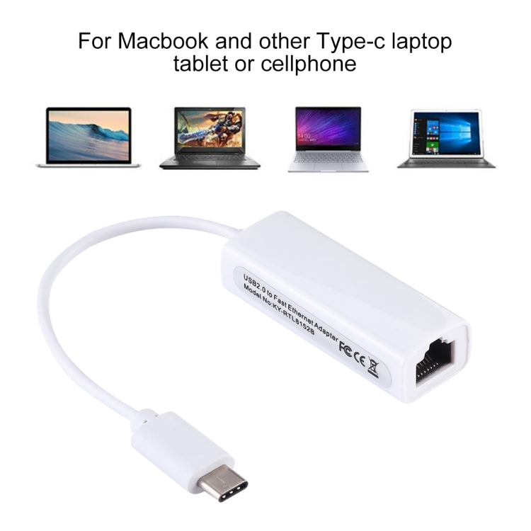 KY-RTL8152B USB-C/Type-C 10/100 Mbps Ethernet Adapter Network Card