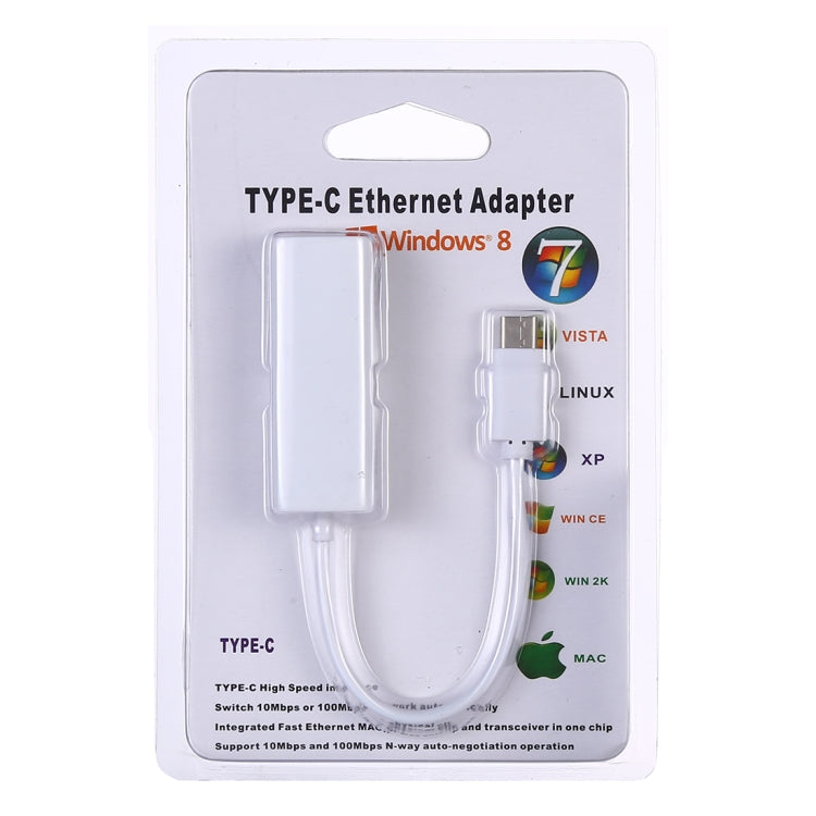 Tarjeta de red del adaptador Ethernet KY-RTL8152B USB-C / Type-C 10 / 100 Mbps
