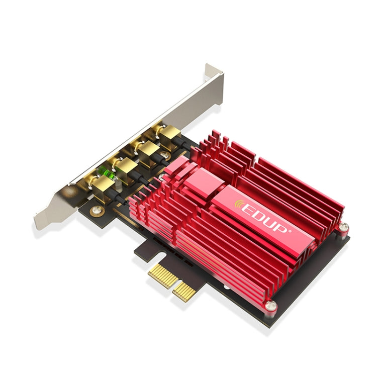 EDUP 9633-800 AC1900Mbps 2.4GHz et 5GHz Double Bande PCI-Express Adaptateur Carte Réseau Externe avec 4 Antennes