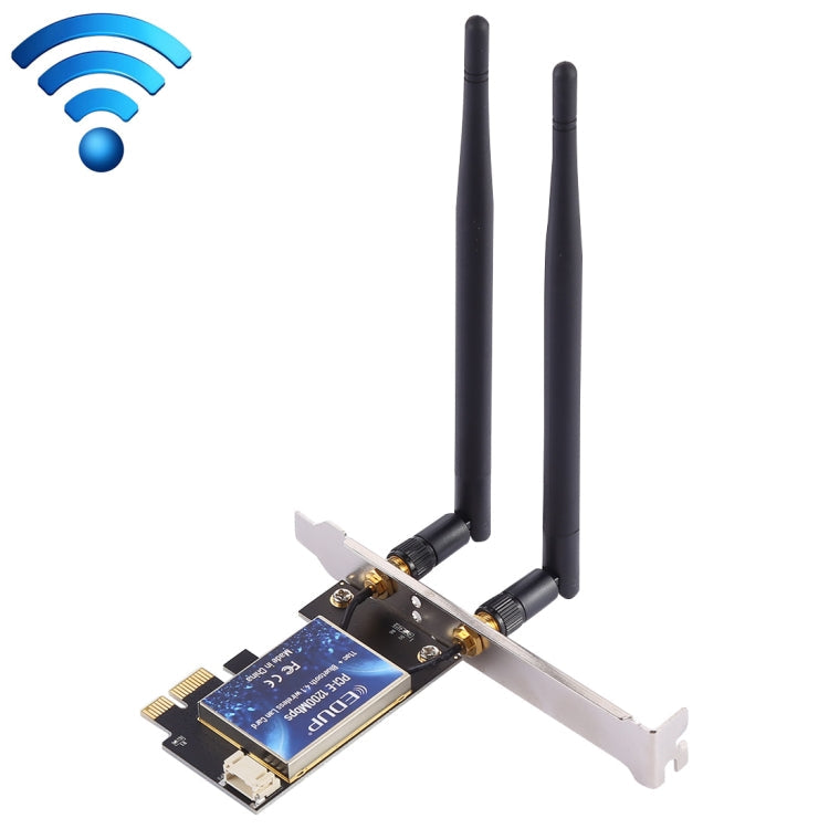 EDUP EP-9620 2 en 1 AC1200Mbps 2.4GHz y 5.8GHz Dual Band PCI-E 2 Antena Adaptador WiFi Tarjeta de red externa + Bluetooth