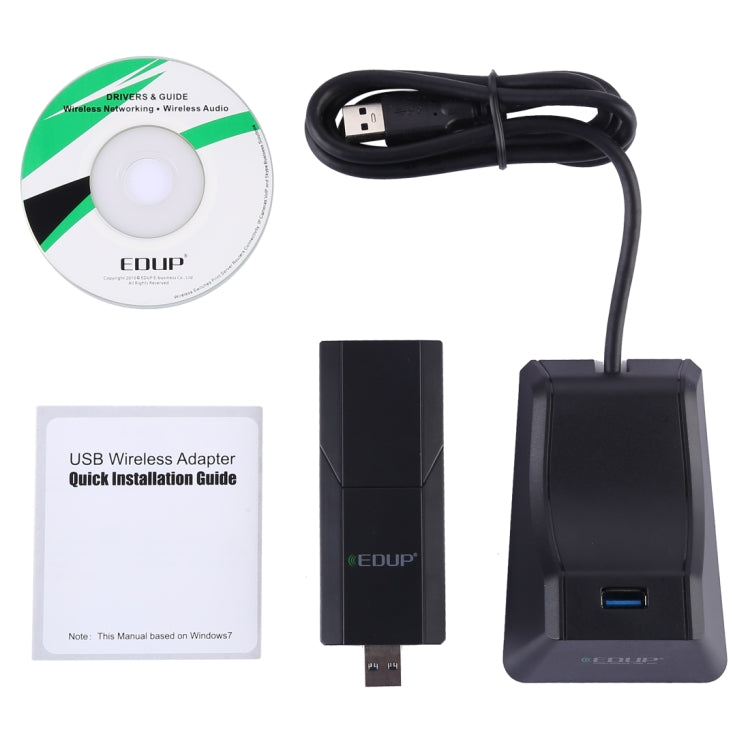 EDUP EP-AC1675 AC1900Mbps 2.4GHz et 5.8GHz Double Bande USB3.0 Adaptateur WiFi Carte Réseau Externe