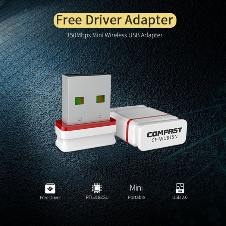 COMFAST CF-WU815N 150Mbps Mini USB 2.0 Sans Fil Pilote Gratuit Adaptateur WiFi Carte Réseau Externe