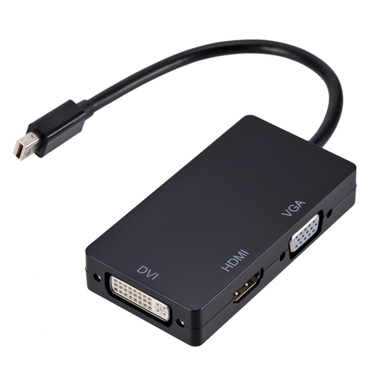 Convertidor multifunción rectangular Mini DP a HDMI + DVI + VGA longitud del Cable: 28 cm (Negro)