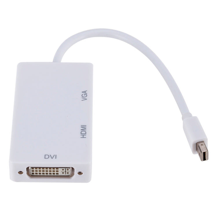 Convertidor multifunción rectangular Mini DP a HDMI + DVI + VGA longitud del Cable: 28 cm (Blanco)