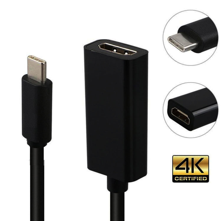 DNX-1 Mini USB 3.1 Portátil USB-C / Type-C a HDMI HD 4K Cable de conVersión (Negro)