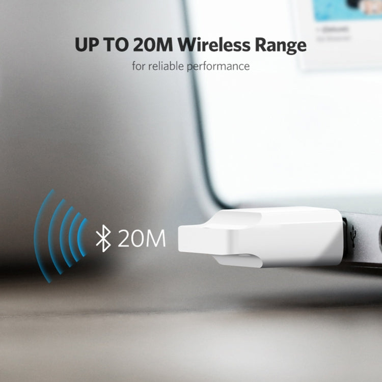 UVerde USB 2.0 APTX Bluetooth Dongle V4.0 EDR Receptor de Audio Transmisor Para PC Distancia de transmisión: 20 m (Blanco)